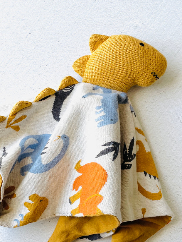 Organic Baby Lovey Security Blanket Cuddle Cloth - Dino