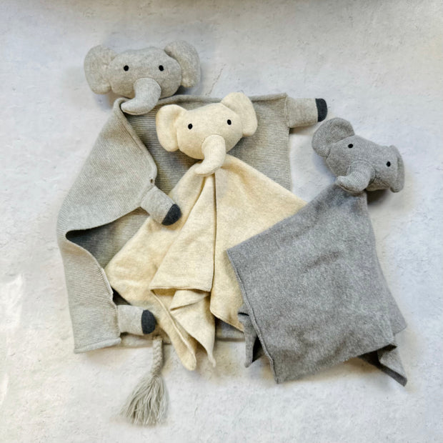 Organic Baby Lovey Security Blanket Cuddle Cloth  - Elephant 