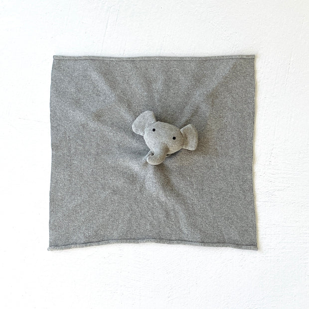 Organic Baby Lovey Security Blanket Cuddle Cloth - Elephant