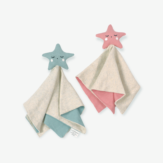 Organic Baby Lovey Security Blanket Cuddle Cloth - Star by Viverano