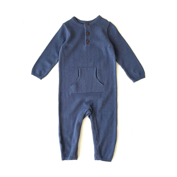 Milan Earthy Knit Kangaroo Pocket Jumpsuit (Organic Cotton) Viverano Organic Baby Clothes