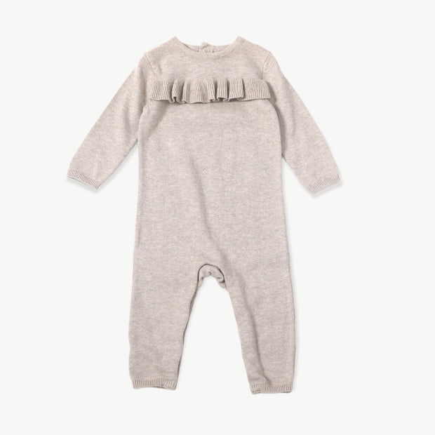 Milan Earthy Sweater Knit Ruffle Baby Jumpsuit (Organic Cotton) Viverano Baby Clothes