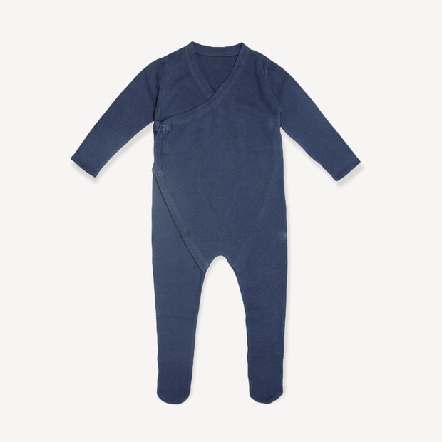 Milan Sweater Knit Baby Kimono Footie Coverall (Organic Cotton) Viverano Organic Baby Clothing