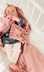 Milan Earthy Knit Classic Baby Ruffle Blanket (Organic Cotton) by Viverano Organics