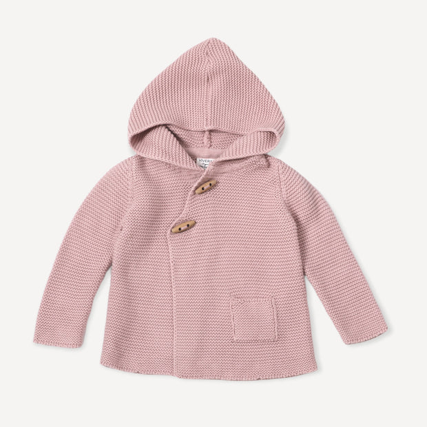 Milan Earthy Hooded Button Sweater Knit Baby Jacket (Organic Cotton) Viverano Organic Baby Clothes