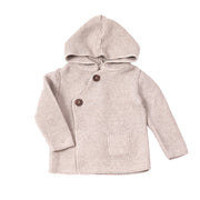 Milan Earthy Hooded Button Sweater Knit Baby Jacket (Organic Cotton) 