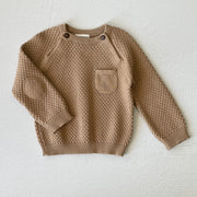 Milan Earthy Baby Raglan Pullover Top Sweater Knit (Organic Cotton) Viverano Organic Baby