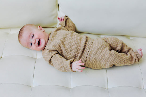 Milan Earthy Baby Raglan Pullover Top Sweater Knit (Organic Cotton) Viverano Organic Baby