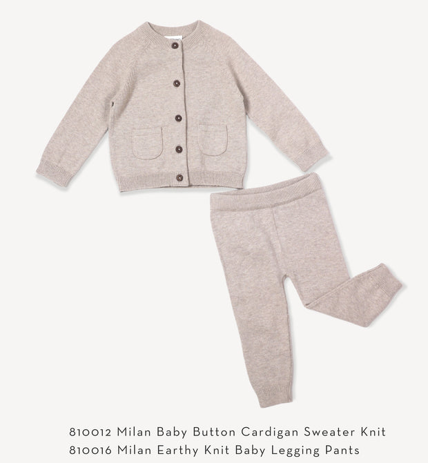 Milan Earthy Baby Button Cardigan Sweater Knit (Organic Cotton