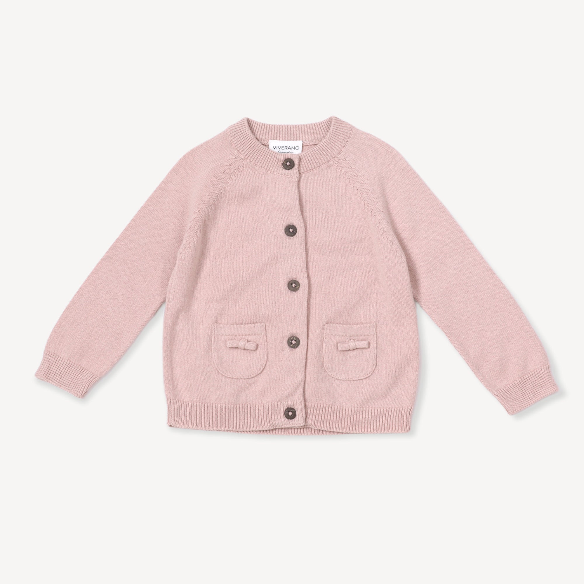 Milan Earthy Baby Button Cardigan Sweater Knit (Organic Cotton) - Viverano Organic Baby