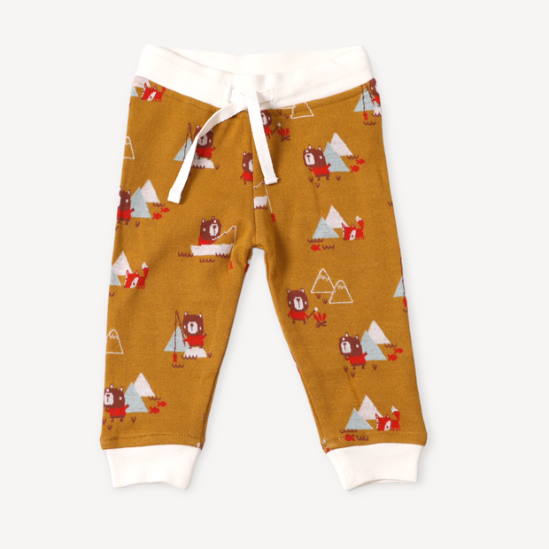 Camping Bear & Fox Jacquard Baby Tee & Jogger (Organic Cotton)