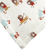 Camping Bear & Fox Jacquard Knit Baby Blanket (Organic Cotton)
