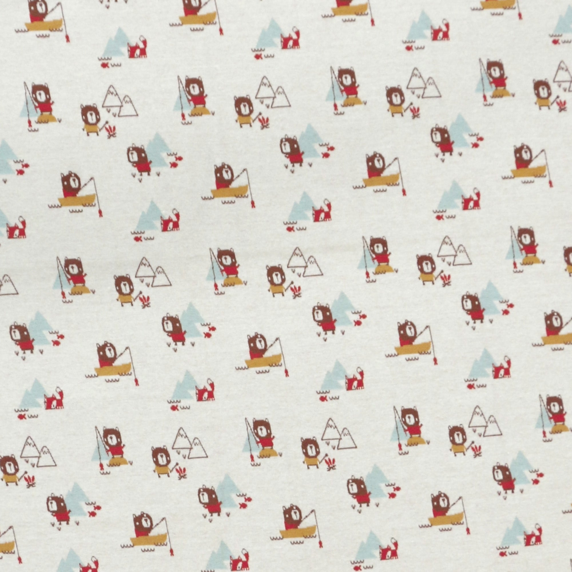 Camping Bear & Fox Jacquard Knit Baby Blanket (Organic Cotton)