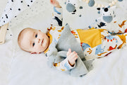 Dino Kangaroo Pocket Jacquard Baby Jumpsuit (Organic Cotton)