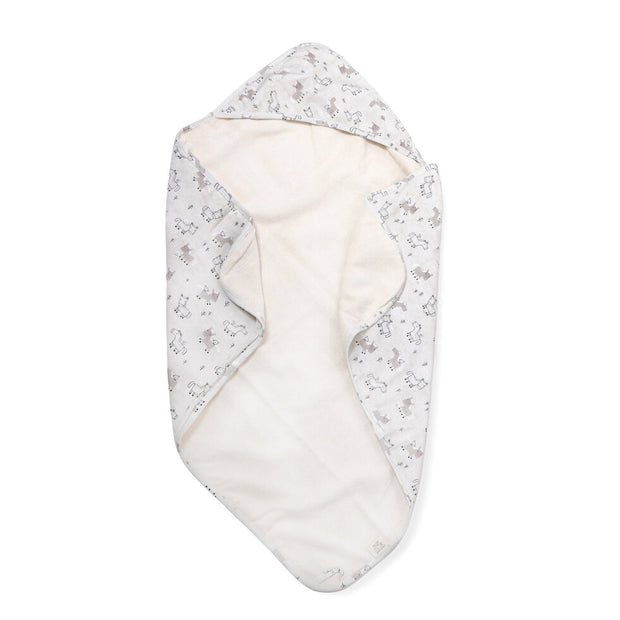 Horse & Bird Reversible Baby Hooded Towel (Organic Cotton)