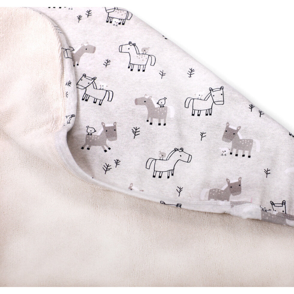 Horse & Bird Reversible Baby Hooded Towel (Organic Cotton)