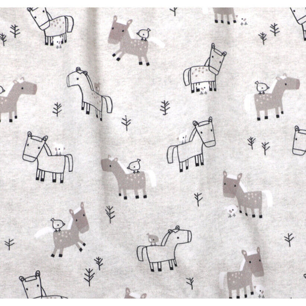 Horse & Bird Ruffle Baby Jumpsuit (Organic Cotton)