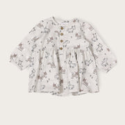 Horse & Bird Button Baby Flare Dress+ Bloomer Set(Organic)