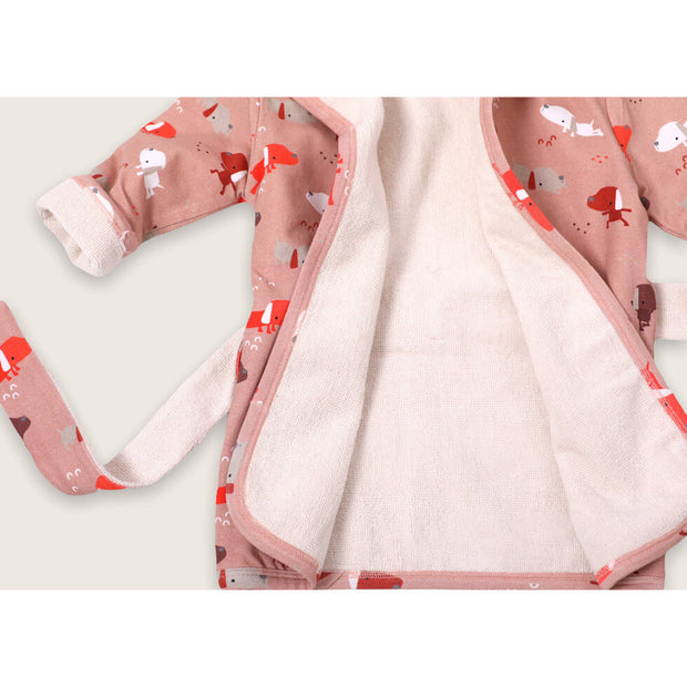 Yoga Dog Baby Hooded Bathrobe (Organic Cotton)
