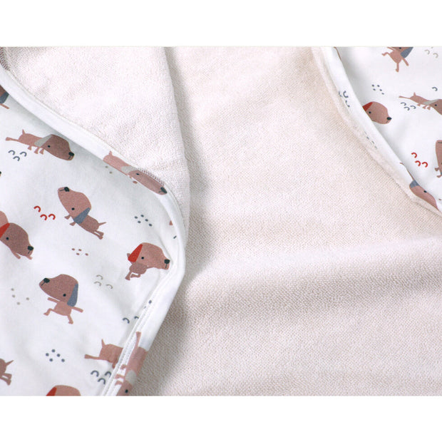 Yoga Dog Reversible Hooded Baby Towel (Organic Cotton)