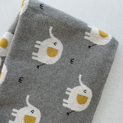 Elephant Jacquard Knit Baby Blanket & Lovey SET (Organic)