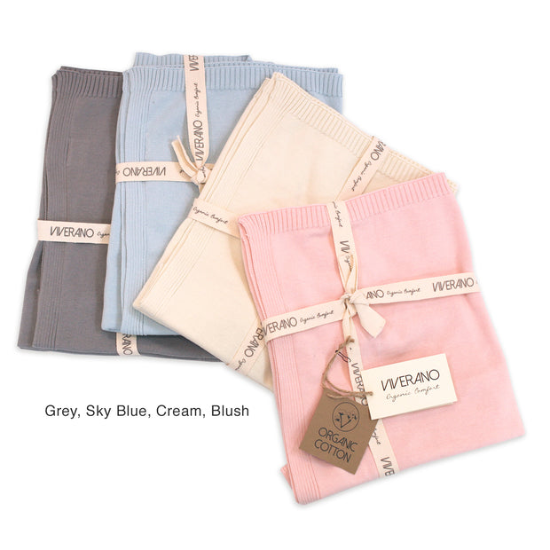 Milan Knit Organic Cotton Baby Blanket (4 Colors)