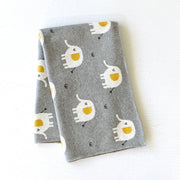 Elephant Jacquard Knit Baby Blanket & Lovey SET (Organic)