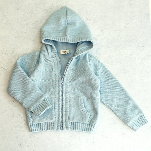 Viverano Milan Knit Organic Cotton Zip Hoodie Sweater for Babies