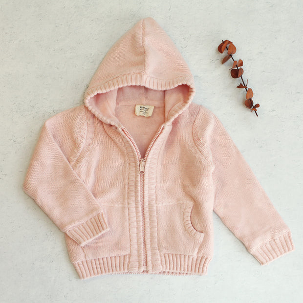 Viverano Milan Knit Organic Cotton Zip Hoodie Sweater for Babies