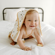 Monkey In The Woods Reversible Baby Hooded Towel  by Viverano (Organic Cotton)