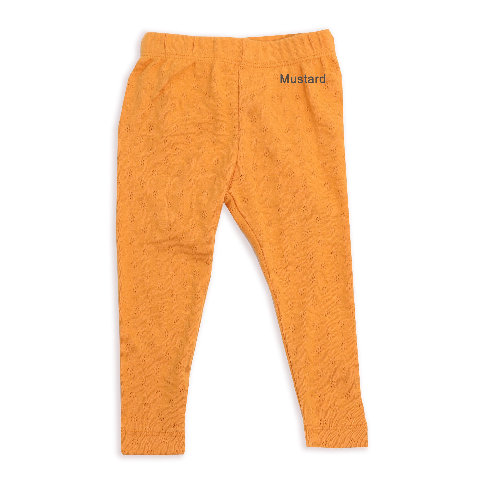 Pointelle Stretch Knit Baby Leggings Pants (Organic Cotton) - 7 Colors