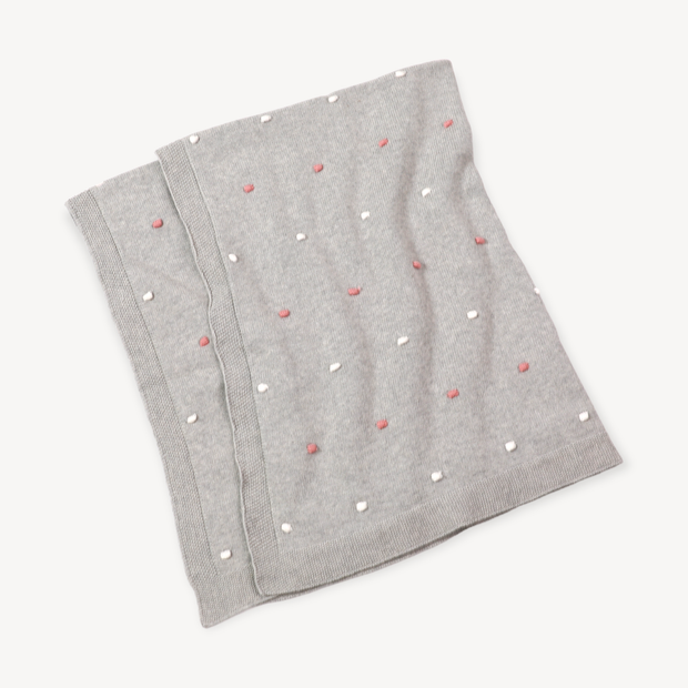 Bobble Jacquard Knit Baby Blanket & Lovey Gift SET (Organic) by Viverano