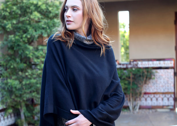 Loving Thread LUXE Organic Cotton Knit 5-Way Poncho Pullover Coverup By Viverano