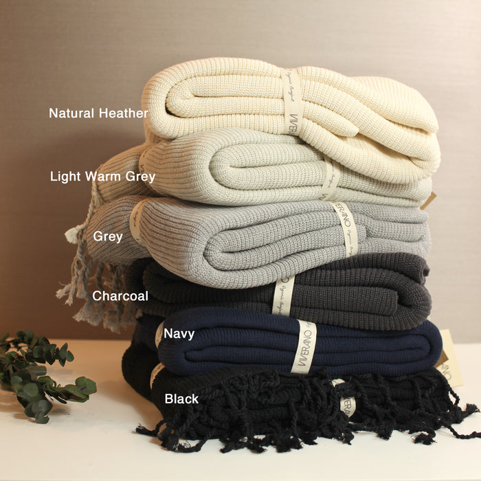 Organic Cotton Knitted Throw Blanket 180 x 230 cm main image 1