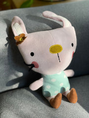Sam Bunny Organic Cotton Fine Knit Stuffed Animal Baby Toy by Viverano