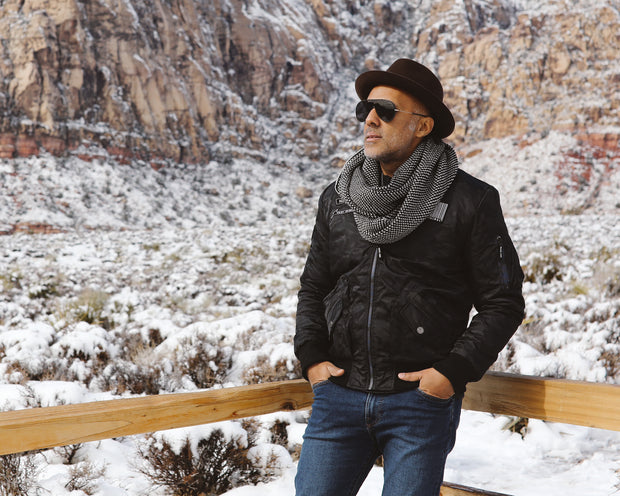 Organic Cotton Knit Infinity Scarf (Bi-Color)