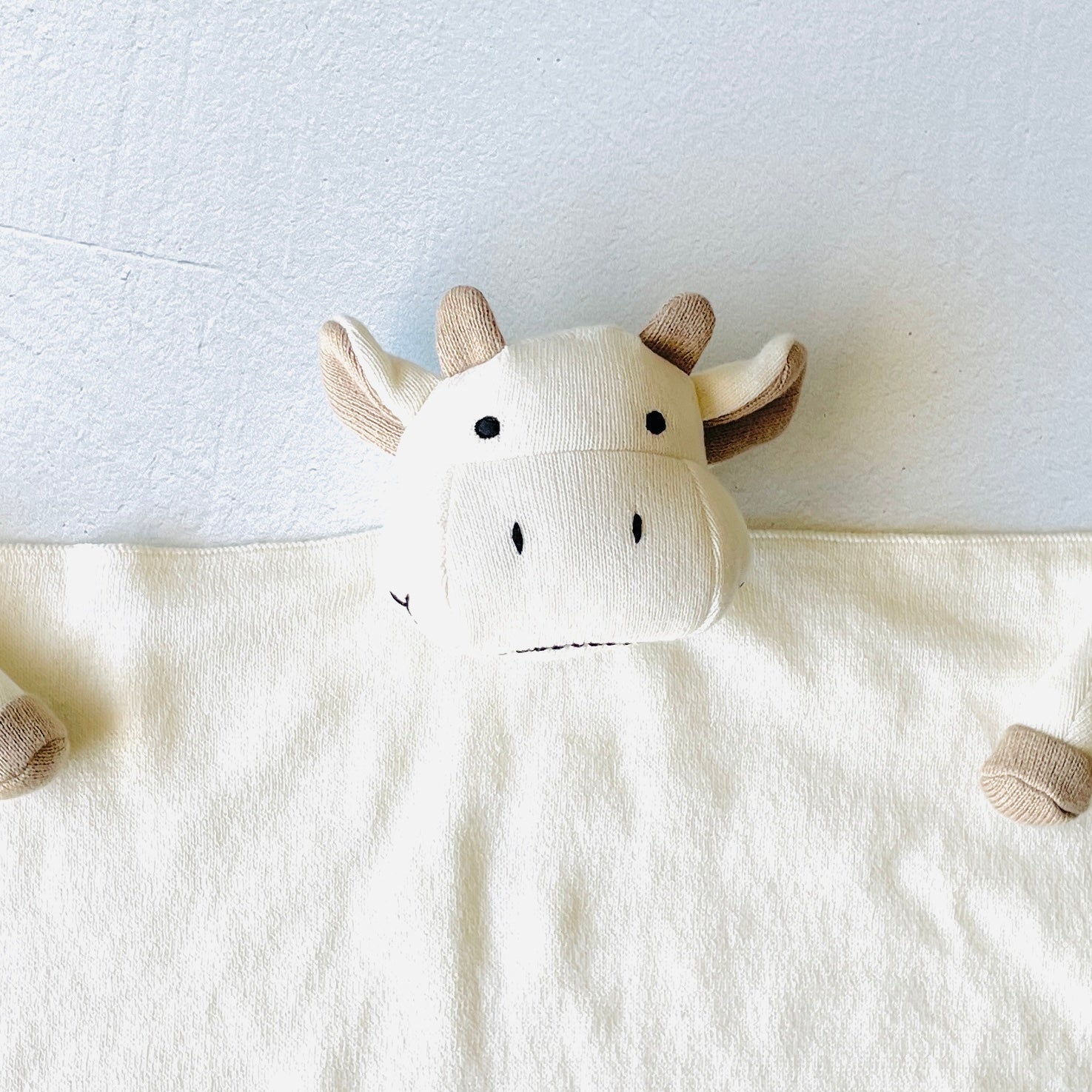 Organic Baby Lovey Security Blanket Cuddle Cloth  - Cow (Viverano)