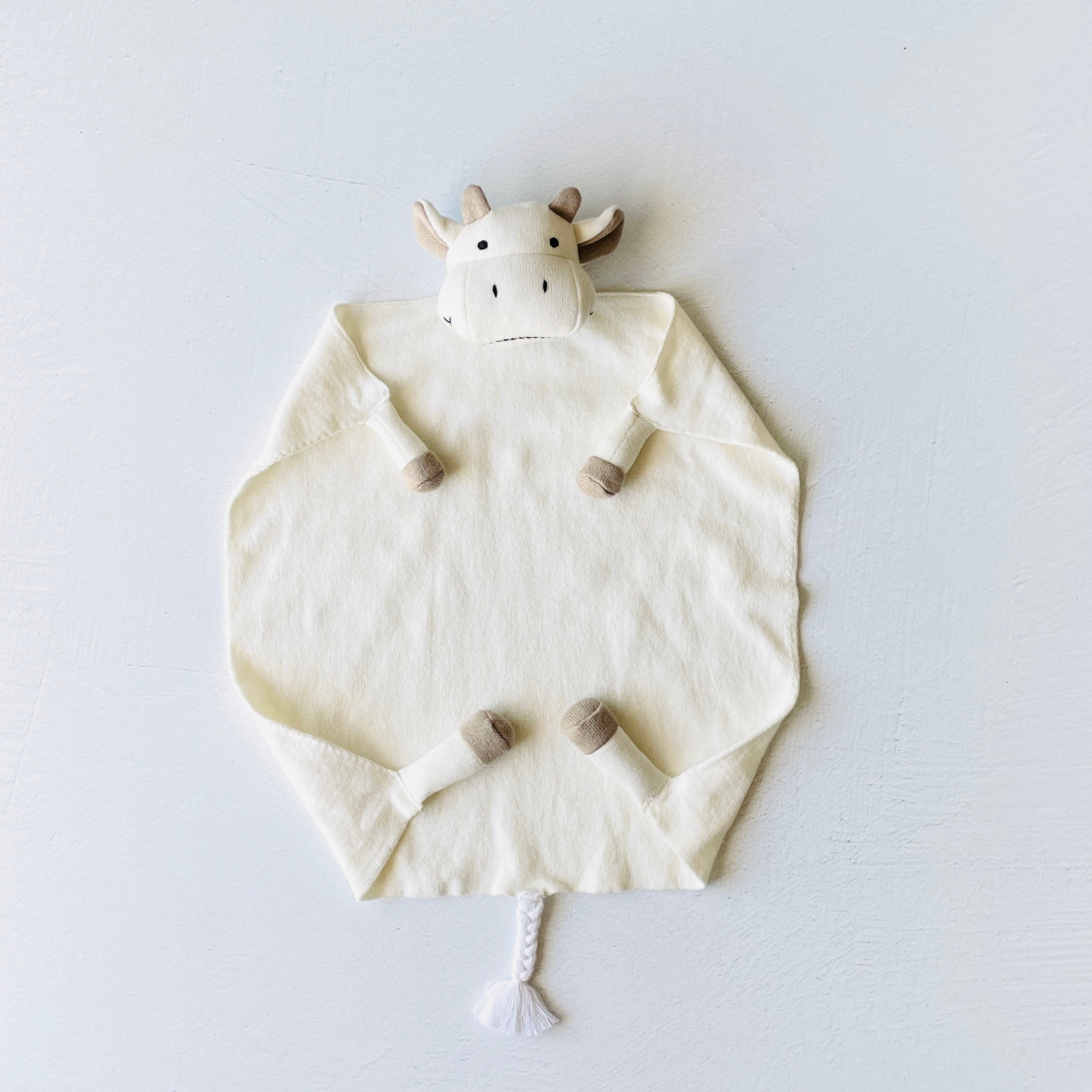 Organic Baby Lovey Security Blanket Cuddle Cloth  - Cow (Viverano)