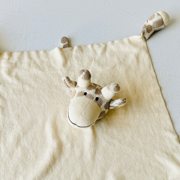 Organic Baby Lovey Security Blanket Cuddle Cloth  - Giraffe (Viverano)
