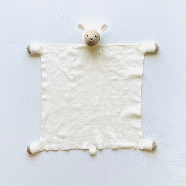 Organic Baby Lovey Security Blanket Cuddle Cloth  - Lamb