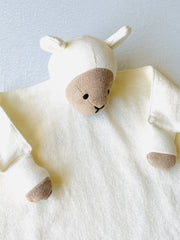 Organic Baby Lovey Security Blanket Cuddle Cloth  - Lamb