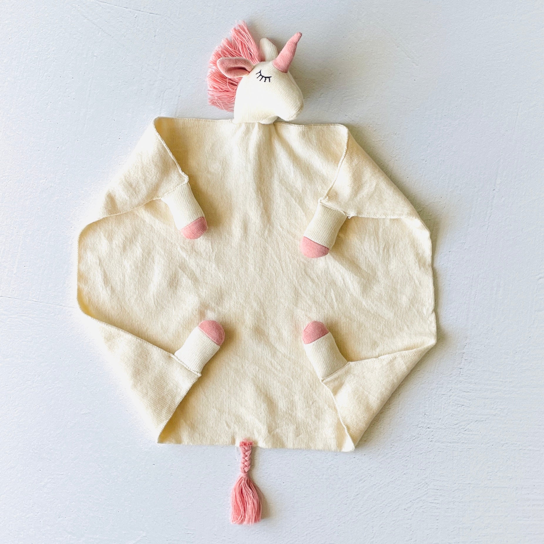 Organic Baby Lovey Security Blanket Cuddle Cloth  - Unicorn