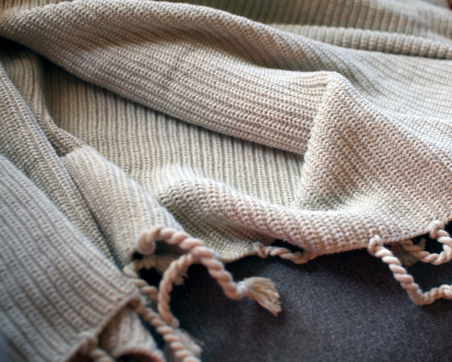 Organic Cotton Knitted Throw Blanket 180 x 230 cm main image 0