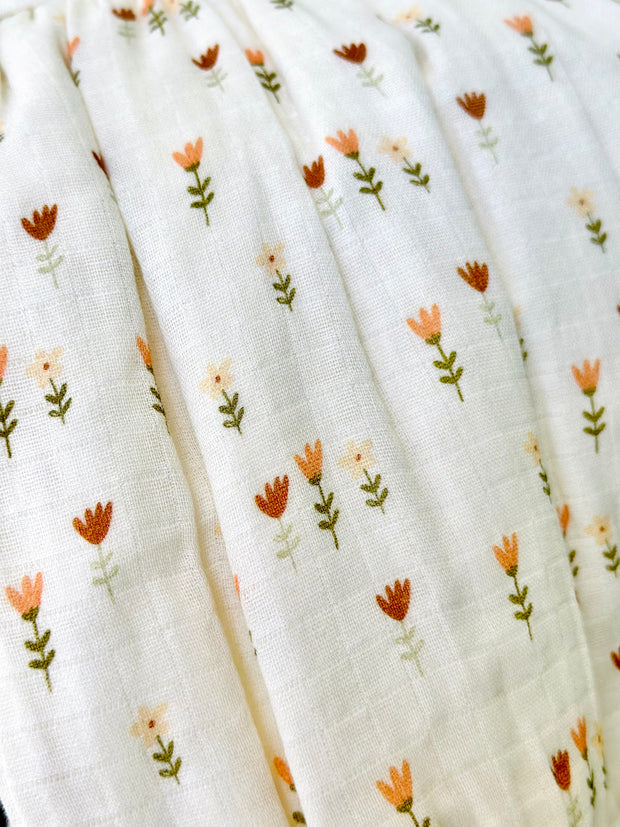 Wildflowers Baby Swaddle Blanket (Organic Muslin)