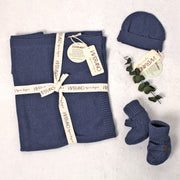 Milan Heather Knit Classic Baby Blanket, Booties and Hat for Babies by Viverano