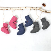 Milan Organic Cotton Heather Knit Newborn Bootie for Babies by Viverano