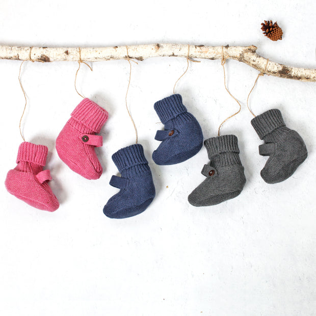 Milan Organic Cotton Heather Knit Newborn Bootie for Babies by Viverano
