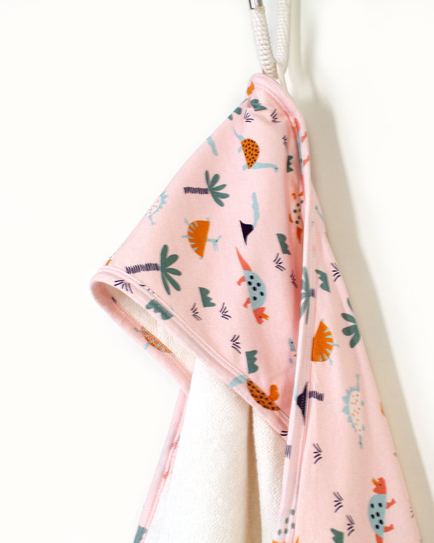 Organic Cotton Dino Reversible Hooded Towel for Babies by Viverano