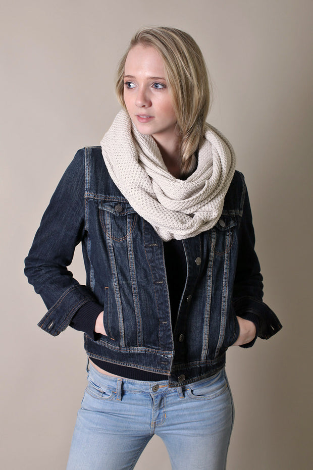 Viverano Organic Cotton Soft Infinity Knit Scarf / Eco-friendly Gifts
