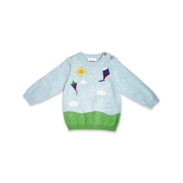 Clouds & Kite Jacquard Knit Baby Pullover (Organic Cotton)